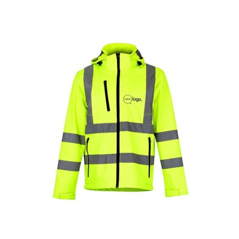 Softshell personnalisé haute visibilité à capuche amovible homme ZAGREB WORK