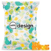 Oursons gélifiés unicolores avec sachet personnalisable - 20g