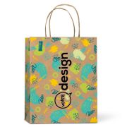 Sac en papier Kraft 120 g/m² avec anses torsadées - 18 x 9 x 23 cm