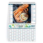 Calendrier illustré 6 feuillets personnalisables - Thème cuisine rapide 