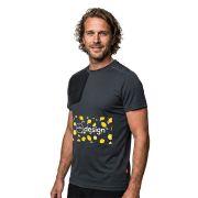 VL RHEA. T-shirt technique gaufré personnalisable, composé à 100 % de polyester recyclé