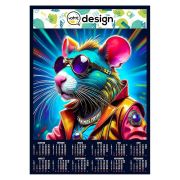 Poster illustré personnalisable avec calendrier 12 mois - Thème pop'art