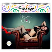 Calendrier XXL spirale personnalisable 6 feuillets illustrés - Thème lingerie