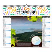 Calendrier mural XXL 6 feuillets illustrés personnalisables - Thème vin
