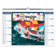 Calendrier Small spirale personnalisable 6 feuillets illustrés - Thème voile