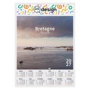 Poster illustré personnalisable avec calendrier 12 mois - Thème île de Bréhat