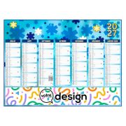 Calendrier bancaire personnalisable Mini 14 mois - Thème croix de vie