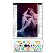 Calendrier personnalisable spirale 6 feuillets - Thème hommes dénudés