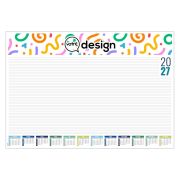 Sous-main personnalisable 60 cm avec calendrier et espace ligné 
