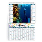 Calendrier spirale personnalisable 6 feuillets illustrés - Thème sports extrêmes