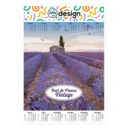 Poster illustré personnalisable avec calendrier 12 mois - Thème lavande