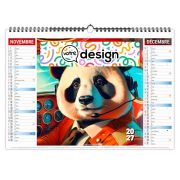 Calendrier mural Small 6 feuillets illustrés personnalisables - Thème pop'art