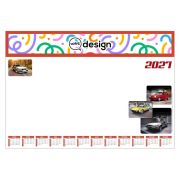 Sous-main 60 cm personnalisable avec calendrier - Thème voitures