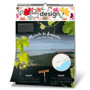 Calendrier XXL spirale personnalisable 7 feuillets illustrés - Thème vin