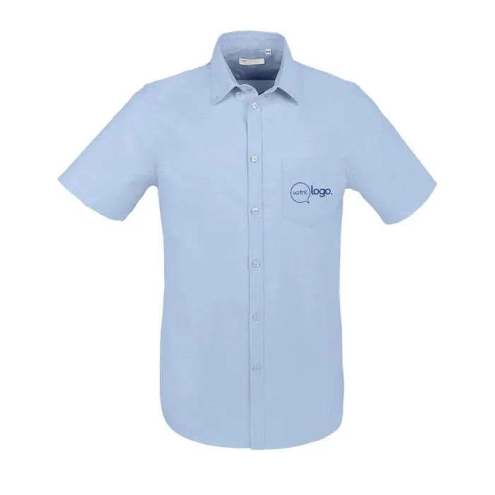 Chemise homme oxford manches courtes personnalisée BRISBANE FIT