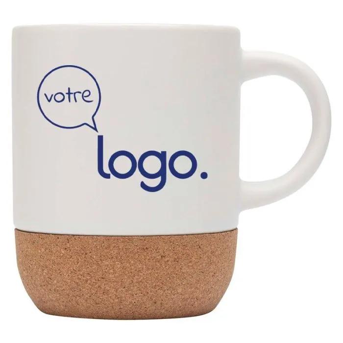 Mug en céramique personnalisé pour sublimation 300 ml avec détails en liège-Billie
