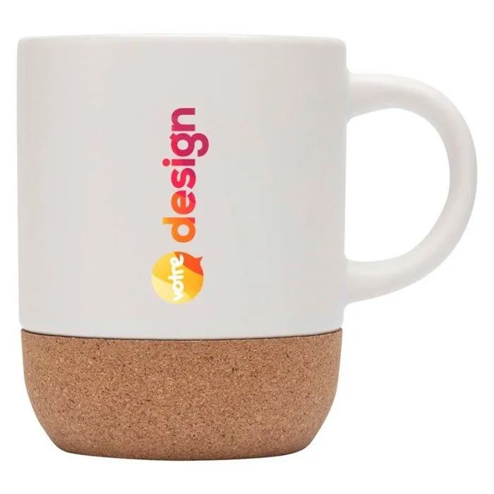 Mug en céramique personnalisé 300 ml avec détails en liège et finition matte-Billie