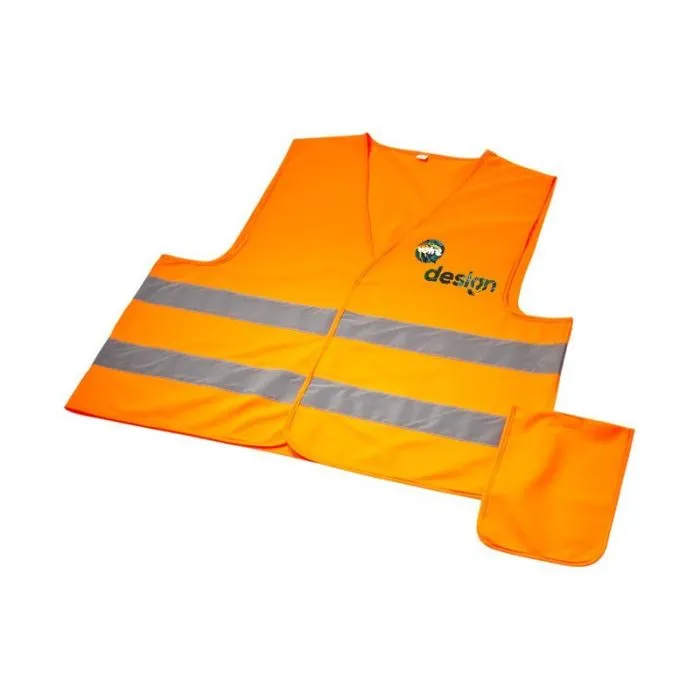Gilet de sécurité publicitaire dans une pochette pour usage professionnel Watch-out