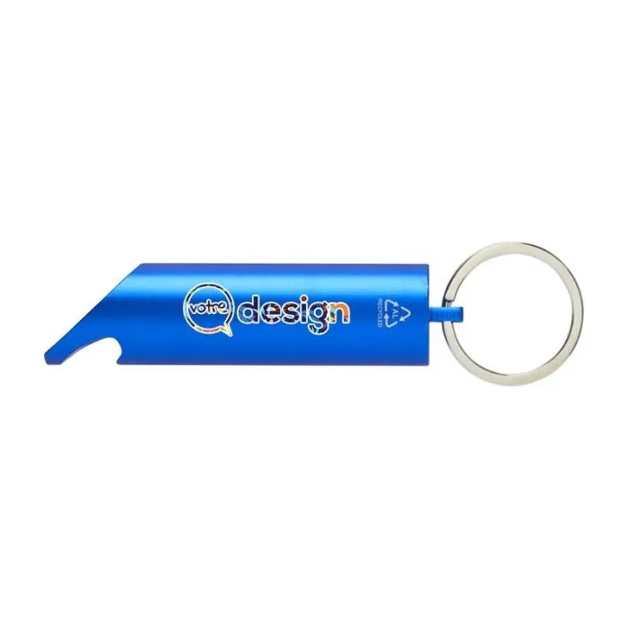Lumière LED IPX personnalisé en aluminium recyclé et ouvre-bouteille avec porte-clés - Flare