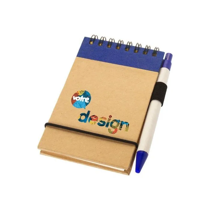 Bloc-notes personnalisé recyclé format A7 avec stylo - Zuse