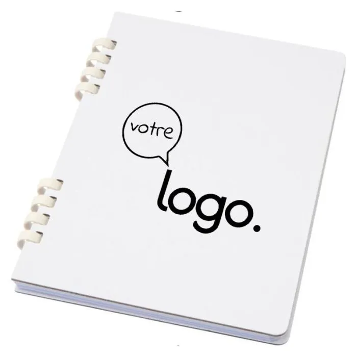 Carnet à spirales A5 papier recyclé 60 feuilles personnalisable – Fil