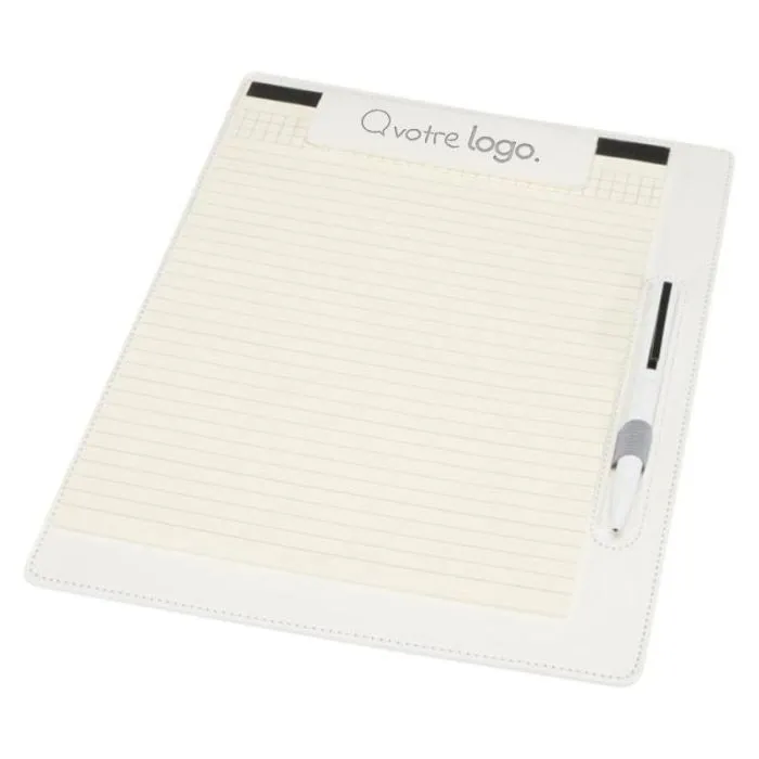 Porte-bloc A4 cuir PU avec stylo recyclé RCS personnalisable – Clast