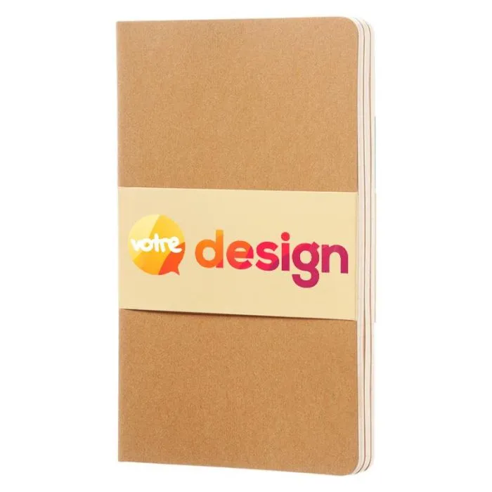 Carnet personnalisé A5 couverture carton 80 pages ivoire avec rabat
