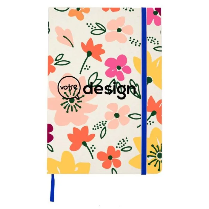 Carnet personnalisé A5 recyclé ligné à couverture rigide-Bass