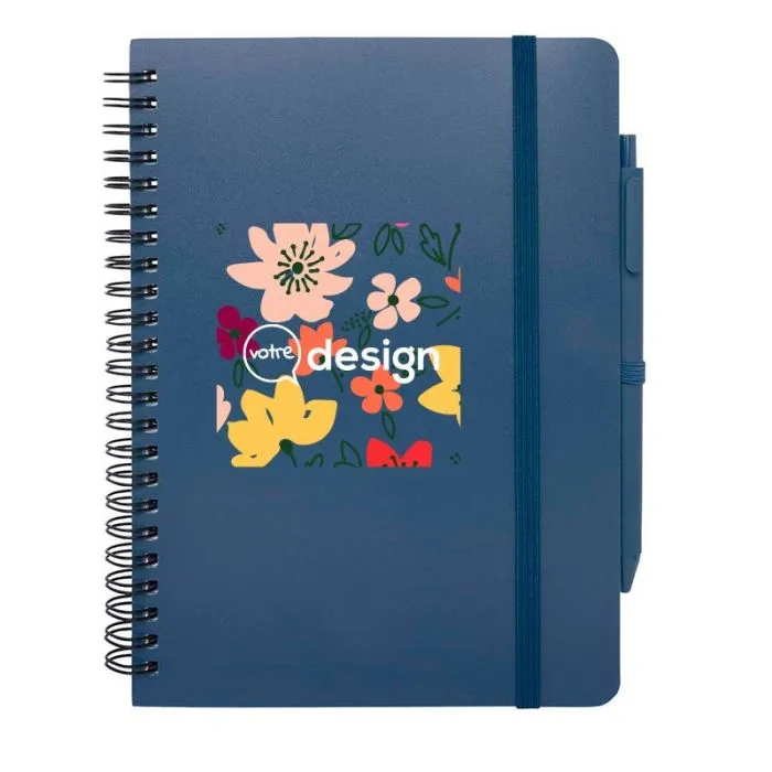 Carnet A5 personnalisé à couverture rigide d’origine océanique avec stylo-Thalaasa