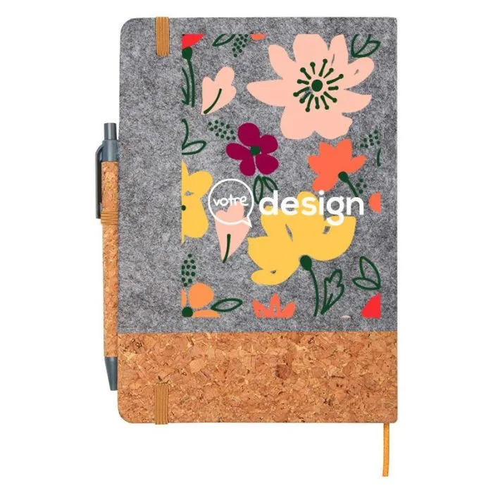 Carnet A5 personnalisé à couverture rigide en liège-Veronica