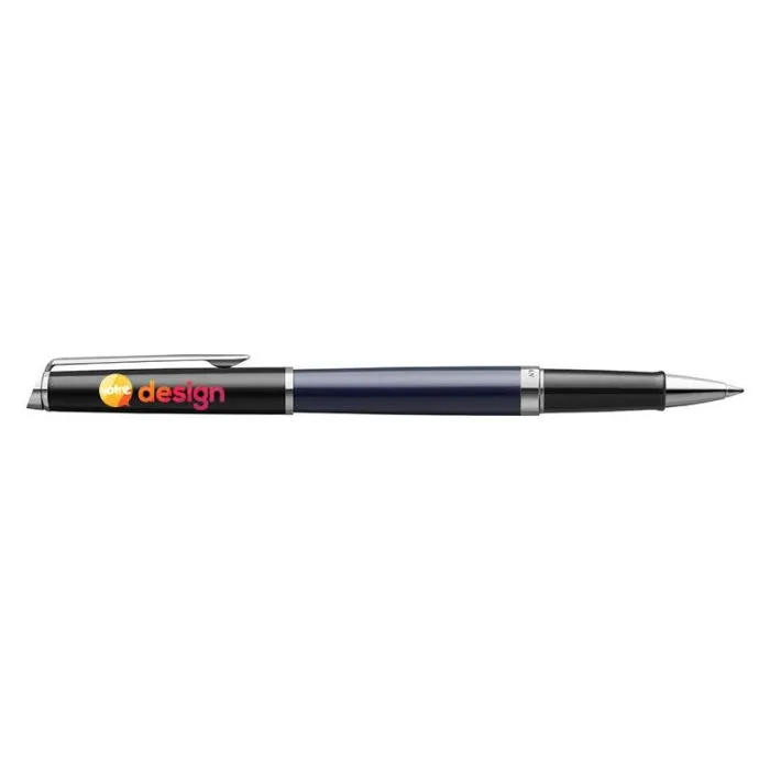 Stylo plume personnalisé avec habillage palladium encre noire-Waterman Hemisphere