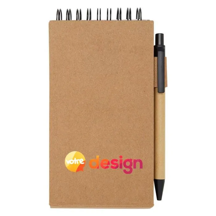 Bloc-notes autocollant personnalisé avec stylo bille encre noire-Flipper