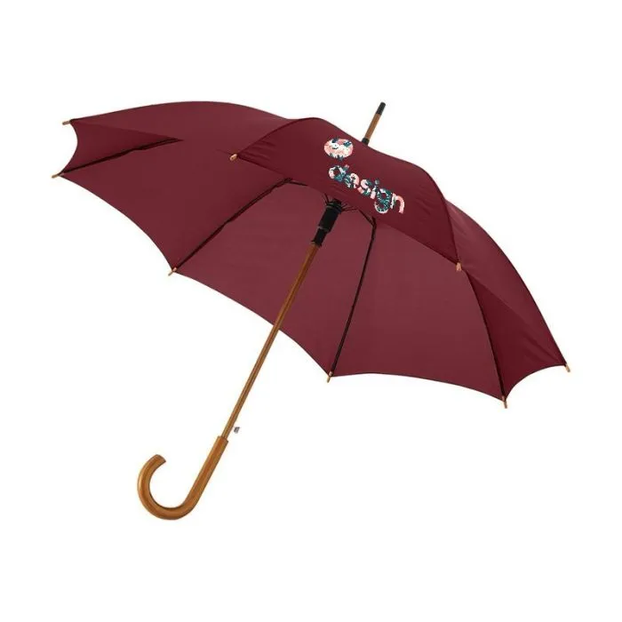 Parapluie publicitaire 23" à ouverture automatique, poignée et mât en bois
