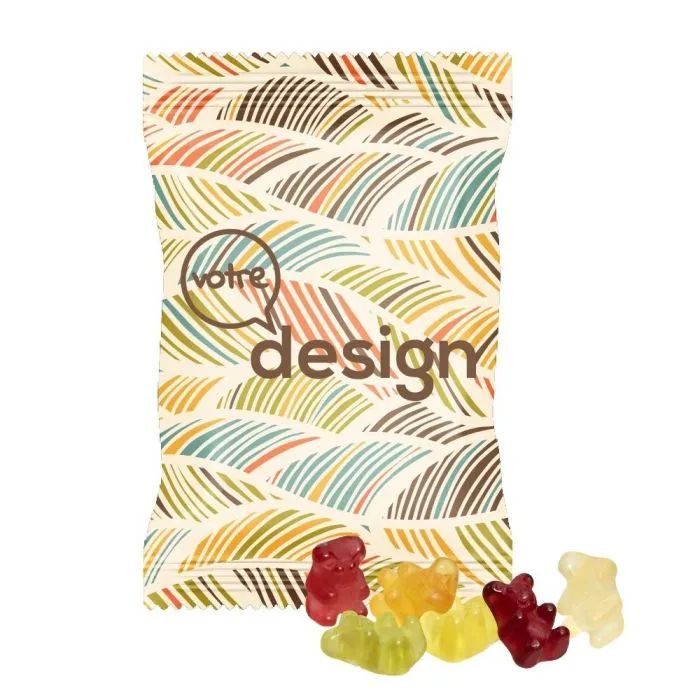 Bonbon gommes de fruits personnalisé en sachet de 20g