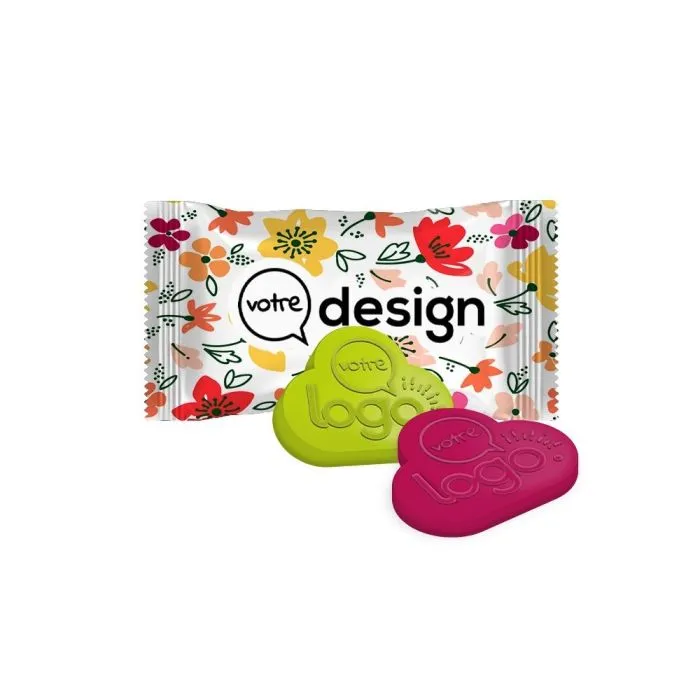 Sachet 12g opaque gomme de fruit 100% personnalisé