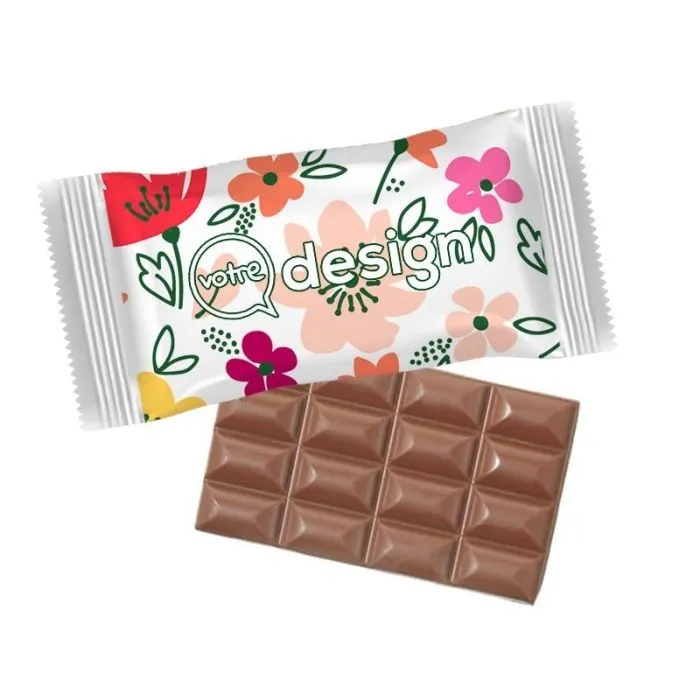 Tablette de chocolat SUPER-MAXI publicitaire en flowpack de papier
