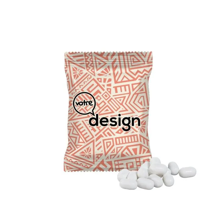 Tic tac en sachet de papier recyclé personnalisé