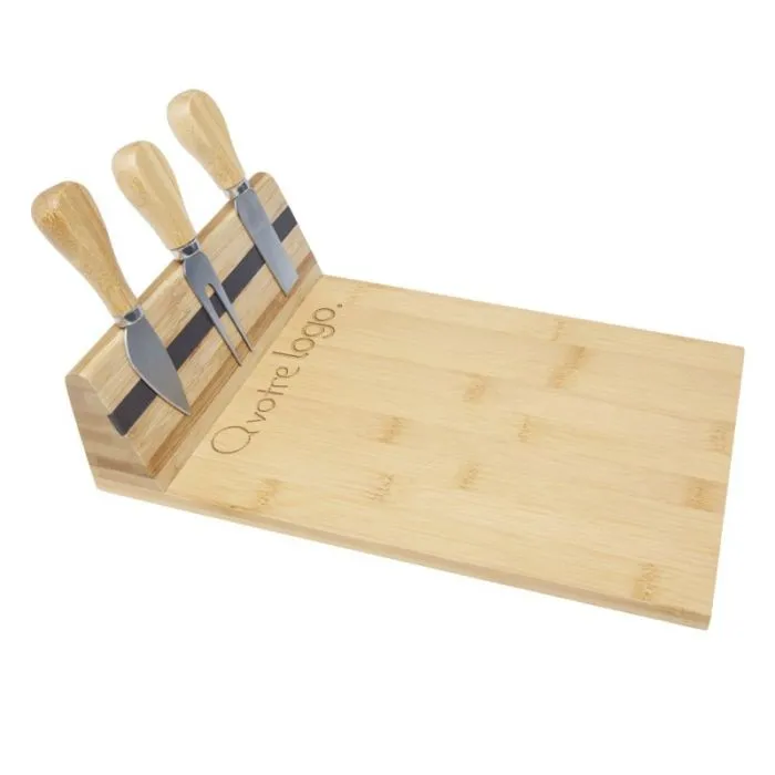 Plateau à fromage personnalisé et accessoires magnétiques en bambou Mancheg