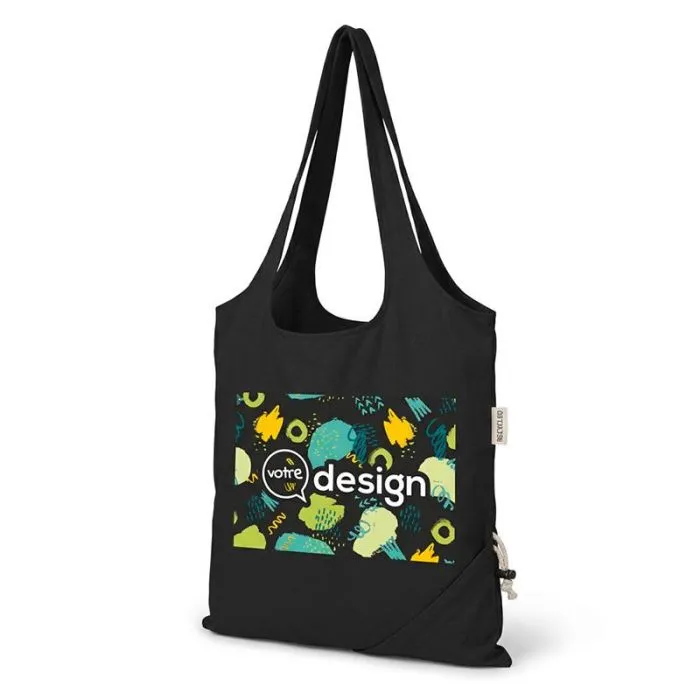 Sac fourre-tout pliable en coton recyclé GRS « Madras Blend »