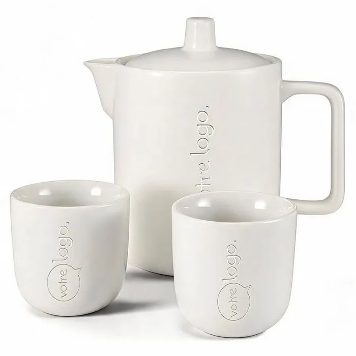 Coffret théière et tasses céramique personnalisable