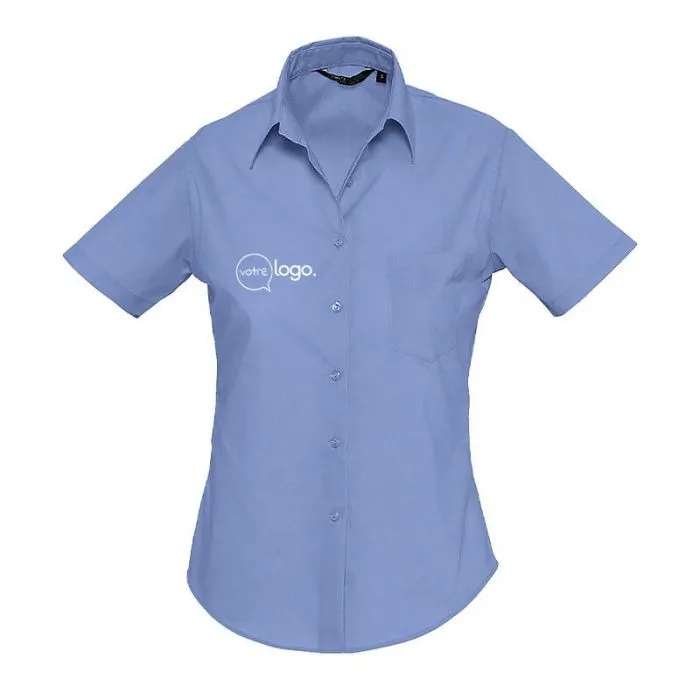 Chemise femme popeline manches courtes personnalisée ESCAPE