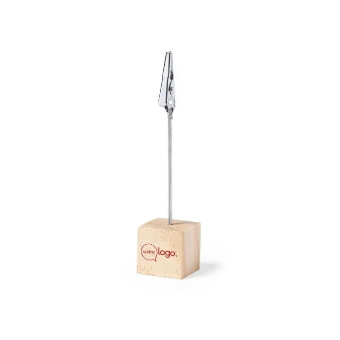 Clip personnalisable avec base en bois de pin - Sanny