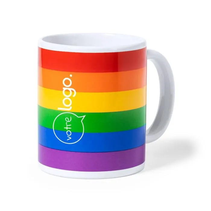 Mug personnalisable arc-en-ciel 370 ml en céramique - Mercurik