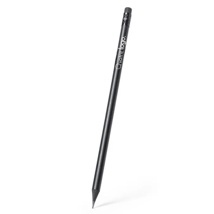 Crayon en bois naturel finition noire personnalisable – Nexio