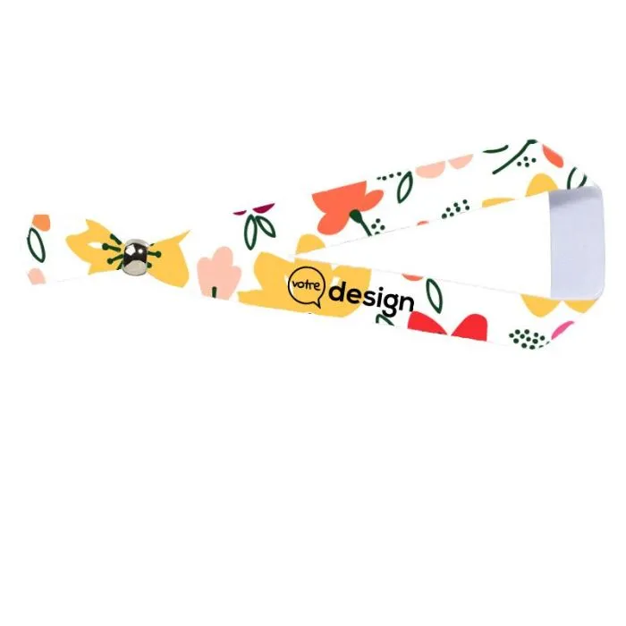 Bracelet événementiel personnalisé en sublimation avec fermeture amovible en métal-Evi