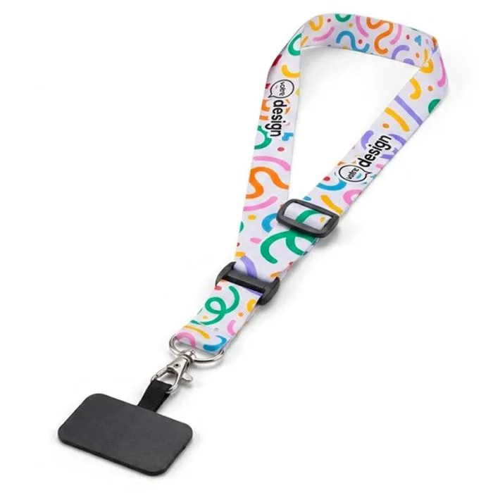 Tour de cou ajustable RPET support téléphone personnalisable
