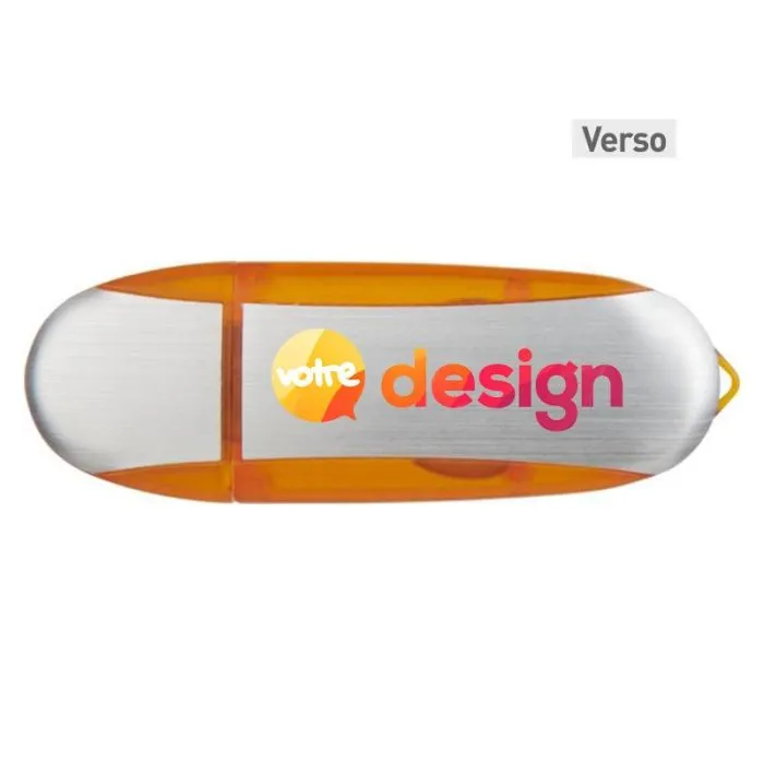 Clé USB ovale personnalisée en plastique et aluminium