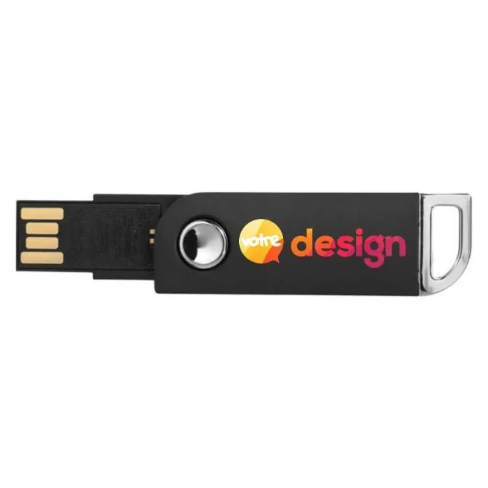 Clé USB 1Go pivotante rectangulaire personnalisée avec ouverture par bouton