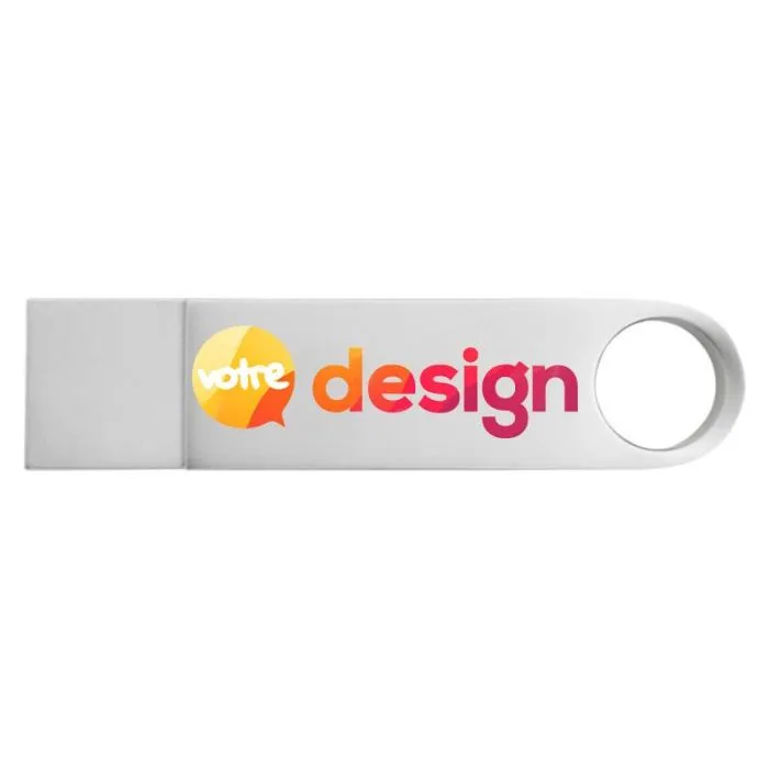 Clé USB de 32Go à 128Go métallique 3.0 ronde personnalisée type C
