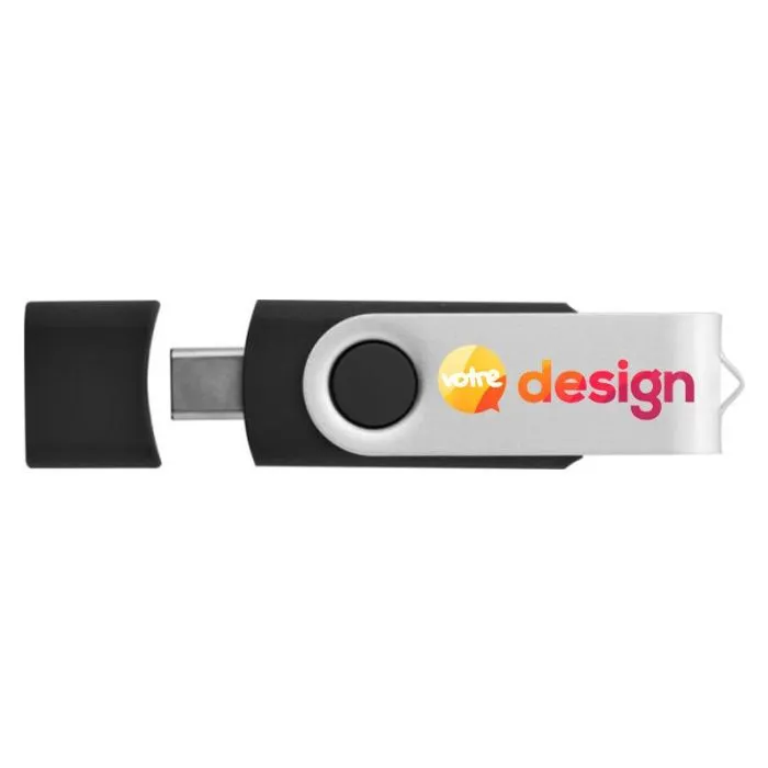 Clé USB personnalisée type C rotative en aluminium